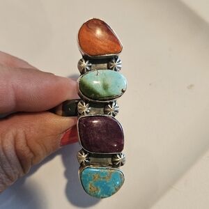 Ring #7 Adjustable Multi Stone Ring Made By Artist Alfred Martinez